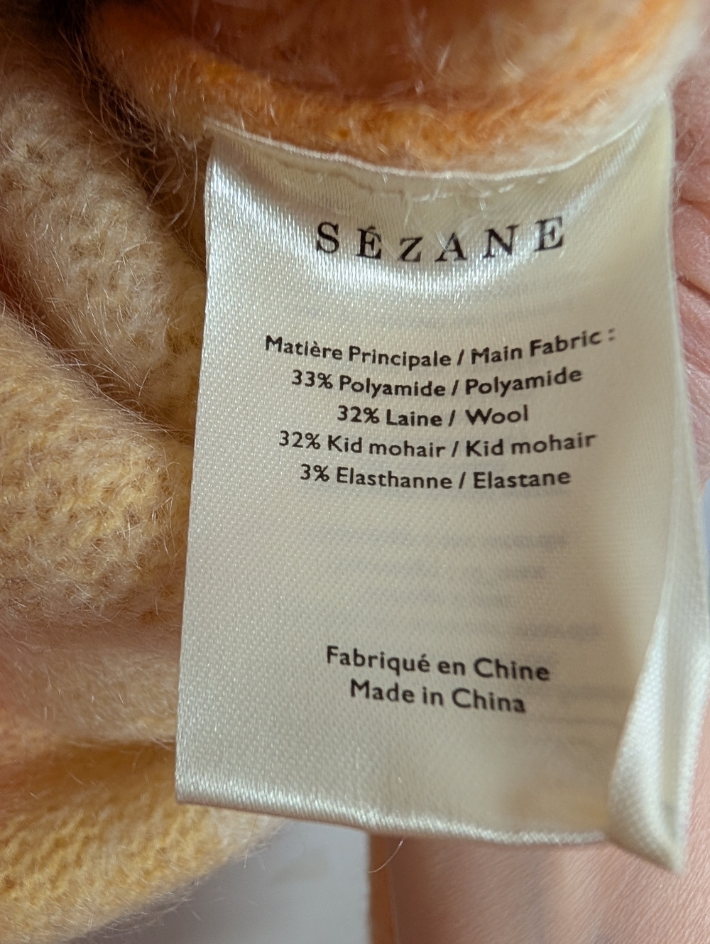 SEZANE MOHAIR WOOL SWEATER PASTEL COLORBLOCK SOFT KNIT PARIS CHICS - Picture 6 of 6